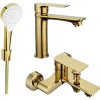 Mexen Royo R05 Ensemble lavabo et baignoire avec accessoires dorés (72203R05-50)