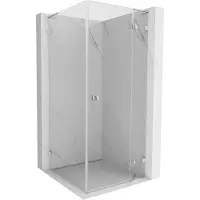 Mexen Lunar L Duschkabine klappbar rechts 80 x 80 cm, transparent, Chrom - 834L-080-080-01-00-P