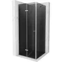 Mexen Lima Cabine de douche pliante 80 x 80 cm, Noir graphite, Chrome - 856-080-080-01-40
