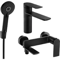 Mexen Zero SET Mélangeur lavabo + bain avec accessoires R40, noir (71103R40-70)