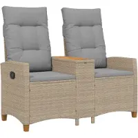 vidaXL Banc avec table Beige et gris clair 126 x 65 x 112 cm