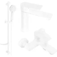 Mexen Royo DF05 Ensemble de mitigeurs de lavabo et de baignoire avec accessoires, blanc (72203DF05-20)