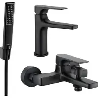 Mexen Lynx R72 SET Mélangeur lavabo et baignoire avec accessoires, noir (745903R72-70)