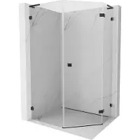 Mexen Lunar L cabine de douche pentagonale pivotante droite 80 x 100 cm, transparent, noir - 831L-080P-100L-70-00-P