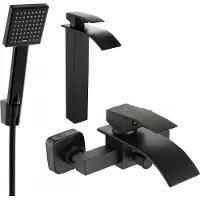 Mexen Aries R45 Mélangeur lavabo et baignoire avec accessoires, noir (744813R45-70)