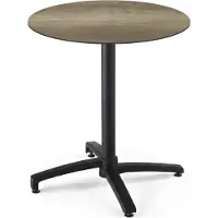 Oviala Table de jardin ronde 60 cm inclinable aluminium et HPL chêne fumé - Opera