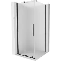 Mexen Velar cabine de douche coulissante 100 x 100 cm, verre dépoli, noir - 871-100-100-31-70