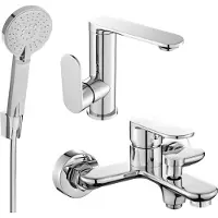 Mexen Milo R40 SET mitigeur lavabo + mitigeur bain avec accessoires, chrome (713053R40-00)