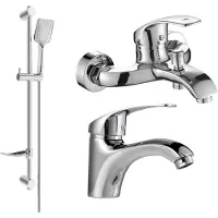 Mexen Fabia DF62 Ensemble de mitigeurs de lavabo et de baignoire avec accessoires, chrome (746503DF62-00)