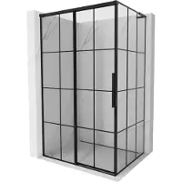 Mexen Rox L cabine de douche coulissante gauche 115 x 95 cm, grille noire, noir - 8C2L-115-095-70-77-L
