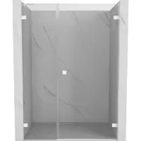 Mexen Lunar-B porte de douche battante droite 125 cm, transparent, blanc - 832S-125-050-20-00-P