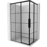 Mexen Rox Duo cabine de douche coulissante 120 x 100 cm, grille noire, noir - 8C2D-120-100-70-77