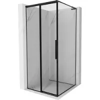 Mexen Rox L cabine de douche coulissante gauche 95 x 95 cm, cadre noir, noir - 8C2L-095-095-70-70-L