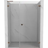 Mexen Lunar-B L porte de douche battante droite 120 cm, transparent, or rose - 832SL-120-050-60-00-P