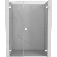 Mexen Lunar-B L porte de douche pivotante droite 140 cm, transparent, blanc - 832SL-140-050-20-00-P