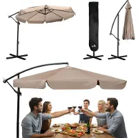 Plonos Parasol de jardin pliable 8 sections 350 cm avec housse PL-881