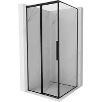 Mexen Rox cabine de douche coulissante gauche 100 x 100 cm, cadre noir, noir - 8C2-100-100-70-70-L