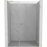 Mexen Lunar-B L porte de douche battante droite 140 cm, transparent, or brossé - 832SL-140-050-55-00-P
