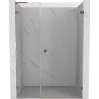 Mexen Lunar-B L porte de douche pivotante droite 140 cm, transparent, cuivre brossé - 832SL-140-050-65-00-P