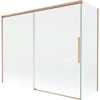 Mexen Paroi de douche Rox, porte coulissante à 2 panneaux 190 + 90 x 150 cm, transparent, cuivre brossé - 8C9-190-090-65-00