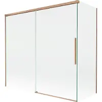 Mexen Rox Paroi pliante pour baignoire à 2 volets, coulissante 170 + 80 x 150 cm, transparente, cuivre brossé - 8C9-170-080-65-00