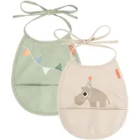 Done by Deer Bavoirs - PU - 2 Pack - Celebration - Sable - - UneTaille - Bavoir
