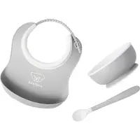 BabyBjörn Set de Vaisselle - 3 Parties - Gris - - UneTaille - Set de Vaisselle