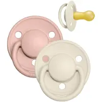 BIBS De Lux Natural Rubber Size 2: 6+ months tétine Ivory / Blush 2 pcs