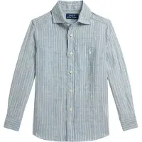 Ralph Lauren Chemise - Lin - Blue Cream av. A Rayures - - 6 ans (116) - Chemise
