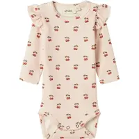 Lil´ Atelier Barboteuse / body 'NBFLAVO EVE' olive / rose / rouge cerise