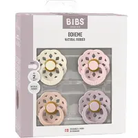 BIBS Bohème Tétine - Taille 1 - 4 Pack - Tour - Ivory/Blush/Blos - - 0-6 mois - Tétine