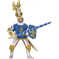 Papo - peint - figurine -medale-Fantasy -Blue Knight Fleur de Lys -39788 - Collecble - pour les enfants - adapt aux garons et aux filles - pa