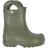 Crocs Botte de pluie unie Kinder Handle It, couleur vert armée, taille 24/25 EU