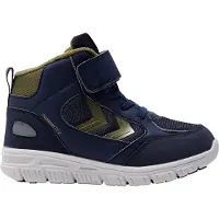 Hummel Bottes d'hiver X-Light 2.0 Mid Tex Waterproof Jr à fermeture velcro, bleu/vert/blanc 229877-7381, pointure : 30 EU