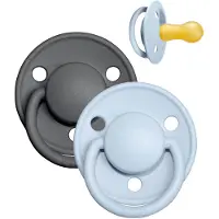 BIBS De luxe Tétine - Taille 2 - 2 Pack - Tour - Iron/Baby Blue - - 6-18 mois - Tétine