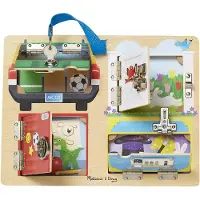 Melissa & Doug Wooden Activity Board Lock And Latch (806100) Toy Multicolore Enfants