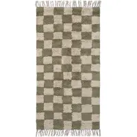 Ferm Living Mara Washable Tapis Elm Green|Warm Sand