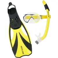 Aqua Lung Ensemble de Snorkeling - Adult - Compass - Black/Yello - - XL - XLarge - Masque et Tuba