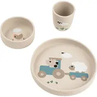 Done by Deer Stick & Stay Tiny Farm Dinnerware Set Beige