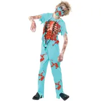 Smiffys Déguisement - Zombie Surgeon - Bleu - - 7-9 ans (122-134) - Costumes