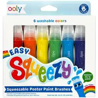 Ooly Set de pinceaux aquarelle pré-remplis Easy Squeezy, 3 ans et +, 6 pièces,