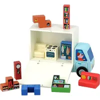 Vilac Jeu de logique - Bois - 20 Briques - Camion de déménagemen - - UneTaille - Jeu
