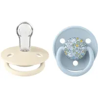 BIBS x Liberty De Lux One Size tétine Ivory/ Baby Blue 2 pcs
