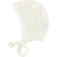 Joha Casque - Laine/Soie - Crème av. Pointelle - - 37 cm - Bonnet de Bébé