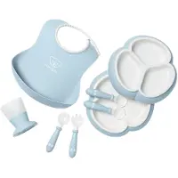 BabyBjörn Set de Vaisselle - 8 Parties - Bleu Pastel - - UneTaille - Set de Vaisselle