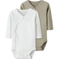 Name it Barboteuse / body beige foncé / blanc