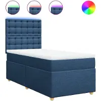 vidaXL Lit boxspring avec matelas bleu 80x200 cm Tissu