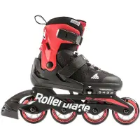 Rollerblade Patins à Roulettes - Microblade - Black/Rouge - En l - - 33/36 - Patins à Roulettes