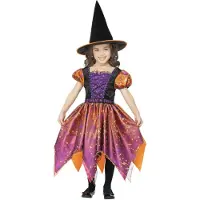 Smiffys Déguisement - Moon & Stars Witch - Violet/Orange - - 7-9 ans (122-134) - Costumes