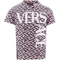 Versace T-Shirt - Rose/Noir av. Imprimé - - 8 ans (128) - T-Shirt